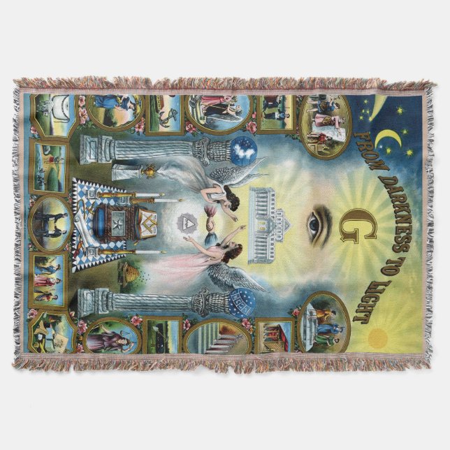 Manta Tejida Artesanía antigua masonería Masonic Hazen (Anverso)