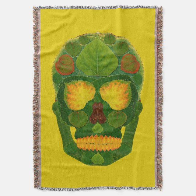 Manta Tejida Aspen Leaf Skull 9 (Frente vertical)