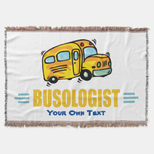 Manta Tejida Autobús escolar gracioso