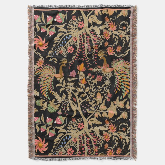 Manta Tejida Aves del paraíso (Frente vertical)