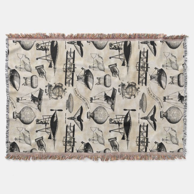 Manta Tejida Avión Vintage ID913 (Anverso)