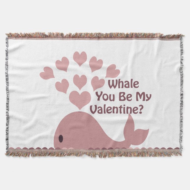 Manta Tejida Ballena que seas mi Valentín (Anverso)