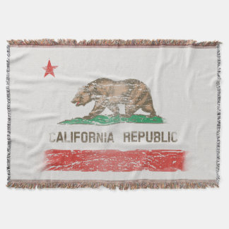 Manta Tejida Bandera apenada vintage del estado de California