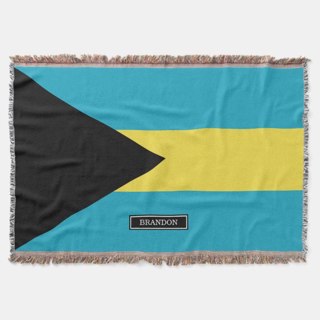 Manta Tejida Bandera bahamesa clásica (Anverso)
