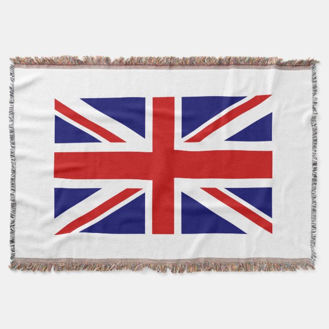 Manta tejida bandera británica el | Union Jack del (Anverso)
