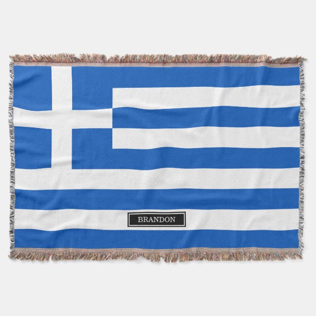 Manta Tejida Bandera de Grecia (Anverso)