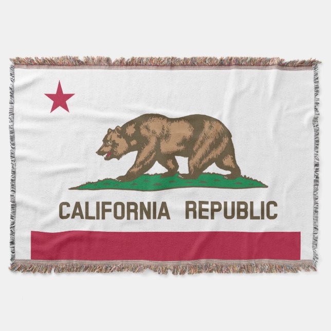 Manta Tejida Bandera de la República de California (Anverso)