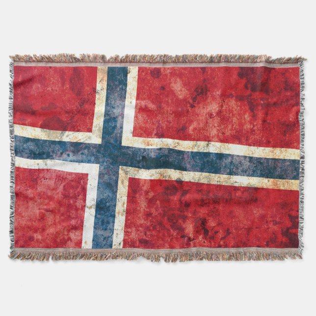 Manta Tejida Bandera de Noruega (Anverso)
