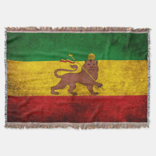 Manta Tejida Bandera de Rastafarian del Grunge del vintage