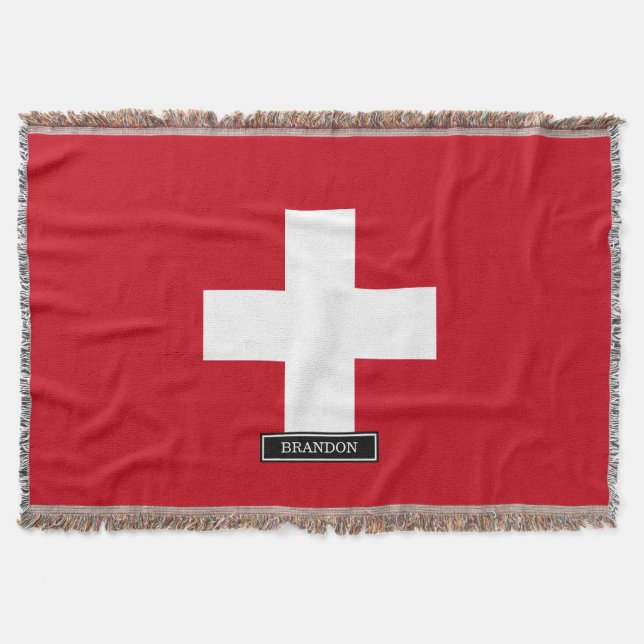 Manta Tejida Bandera de Suiza (Anverso)