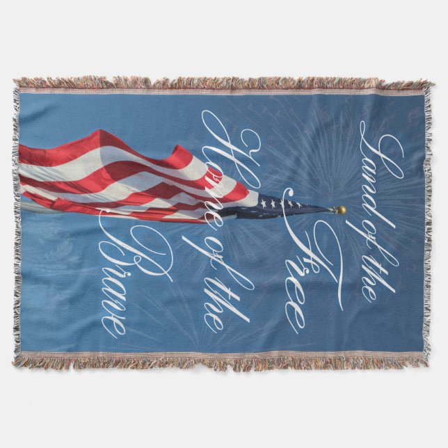 Manta Tejida Bandera de Throw Blanket/American (Anverso)