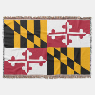 Manta Tejida Bandera decorativa del estado de Maryland