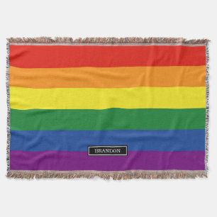 Manta Tejida Bandera del arco iris del orgullo gay