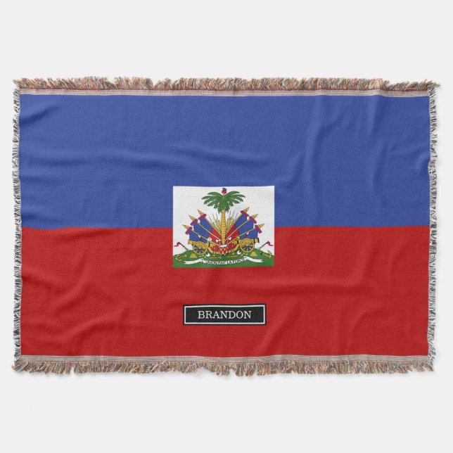 Manta Tejida Bandera haitiana clásica (Anverso)