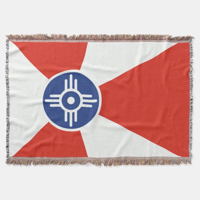 Manta Tejida Bandera TIC de Wichita Kansas (Anverso)