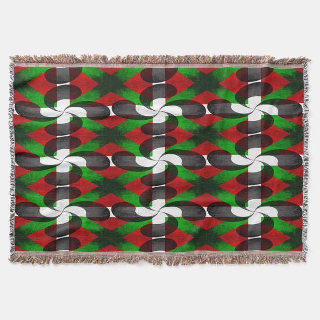 Manta Tejida Bandera vasca Patterada Throw Blanket (Anverso)