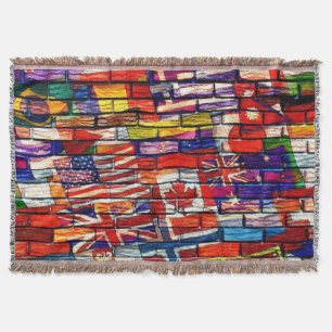 Manta Tejida Banderas combinadas del mundo del tiro