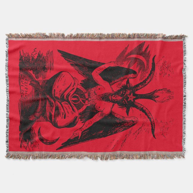 Manta Tejida Baphomet - black print (Anverso)