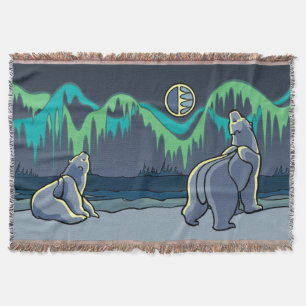 Manta Tejida Bear Art Blanket Native Polar Bear Throth Blanket
