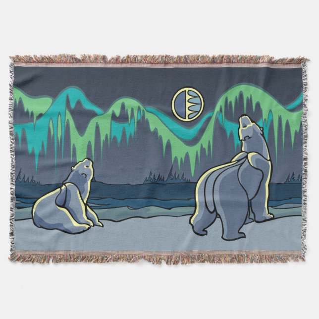 Manta Tejida Bear Art Blanket Native Polar Bear Throth Blanket (Anverso)