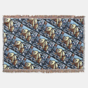 Manta Tejida Bear Art Blanket Native Polar Bear Throth Blanket