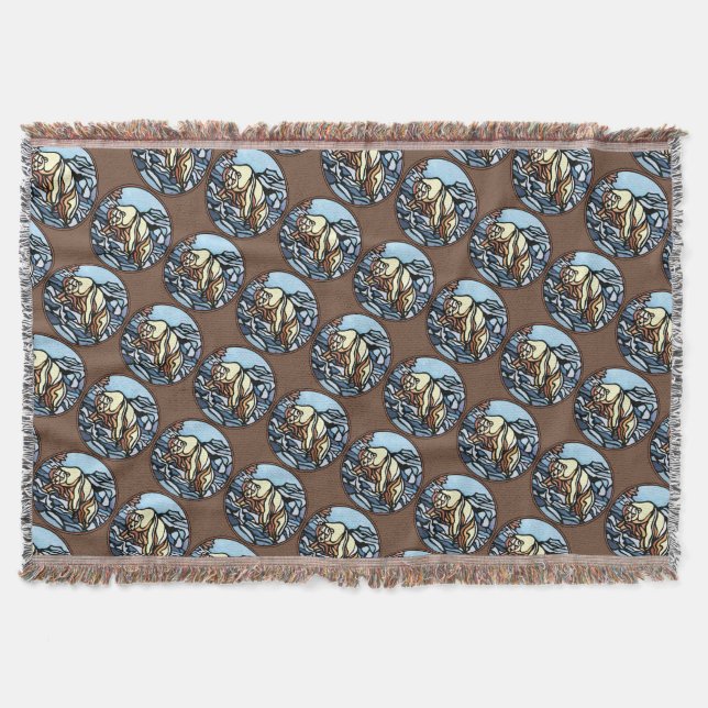 Manta Tejida Bear Art Blanket Native Polar Bear Throth Blanket (Anverso)