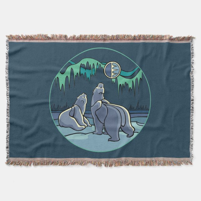 Manta Tejida Bear Art Blanket Native Polar Bear Throth Blanket (Anverso)