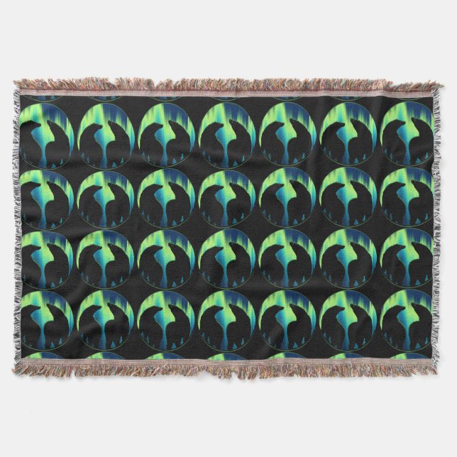 Manta Tejida Bear Blanket Northern Lights Bear Throth Blanket (Anverso)