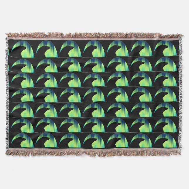 Manta Tejida Bear Blanket Northern Lights Bear Throth Blanket (Anverso)