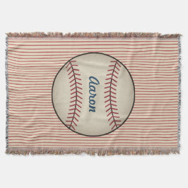 Manta Tejida Béisbol deportivo vintage personalizado
