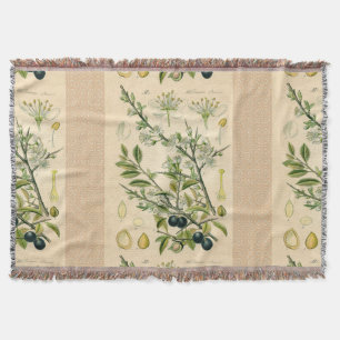 Manta Tejida Berry de flores antiguas de espinas negras