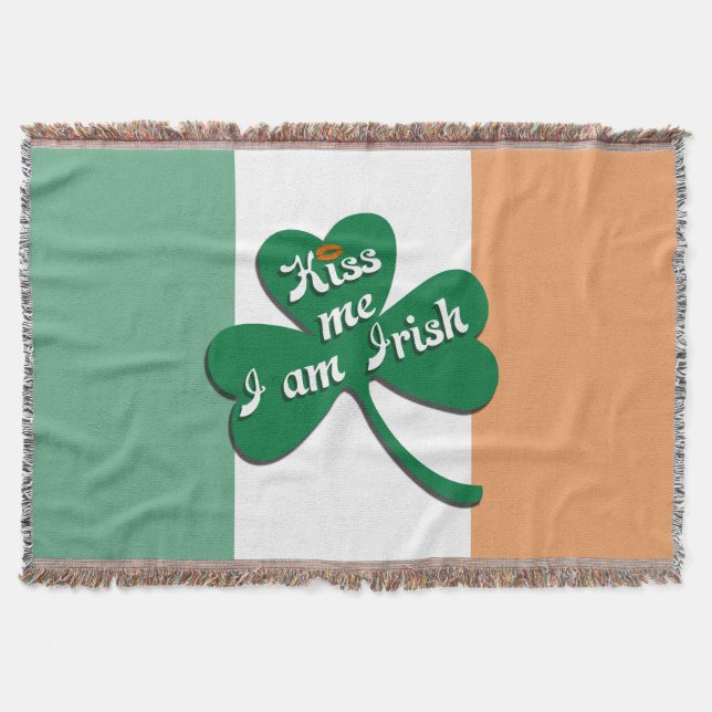 Manta Tejida Bésame soy irlandés (Anverso)