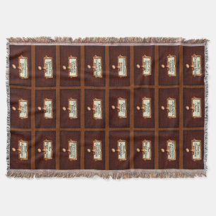 Manta Tejida Biblioteca Libros Catálogo de tarjetas de madera 