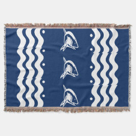 Manta Tejida BLANCO en caballito de mar MARINO vida costera