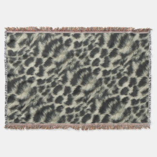 Manta Tejida Blanquete De Tira De Leopardo De Nieve