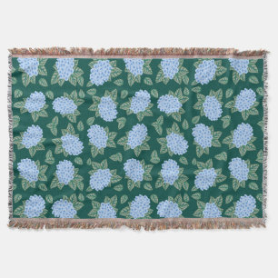 Manta Tejida Blue Hydrangeas Personalizado Throw Blanket
