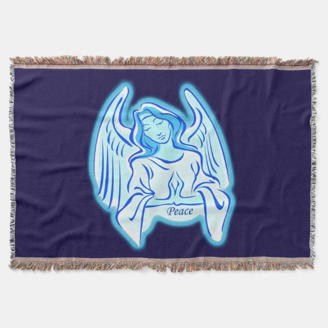 Manta Tejida Blue Peace Angel Throw Blanket (Anverso)
