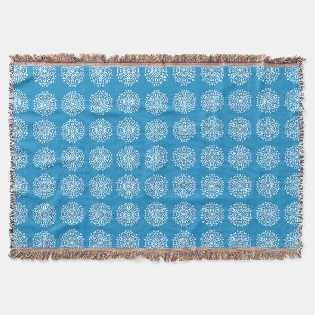 Manta Tejida Bluebird Mandala (Anverso)