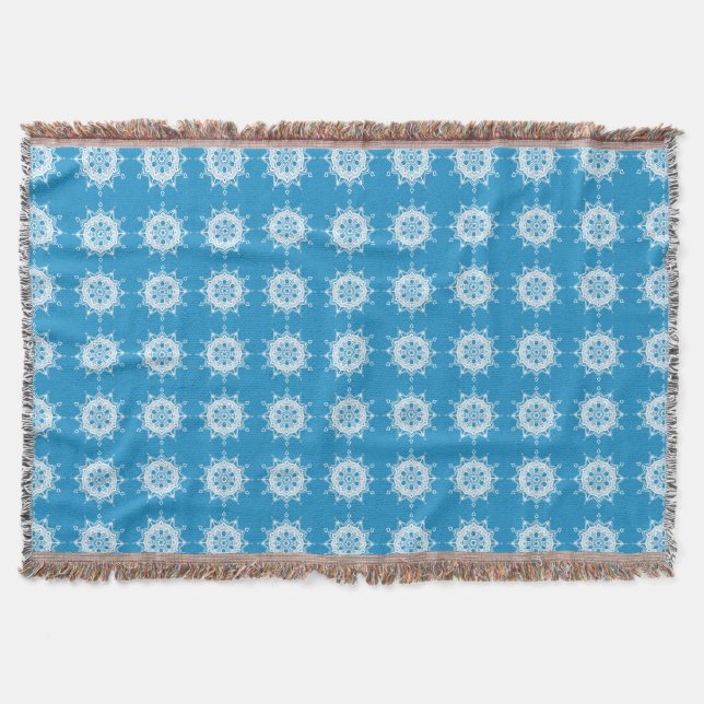 Manta Tejida Bluebird Mandala (Anverso)
