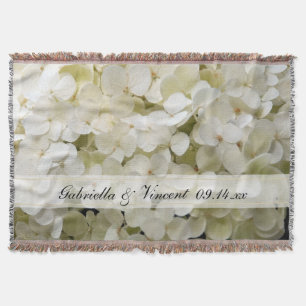 Manta Tejida Boda de flores de hidrangea blanca Keepsake