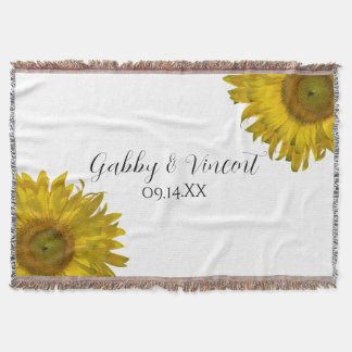 Manta Tejida Boda de girasol amarillo Keepsake
