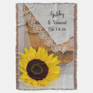 Manta Tejida Boda de Sunflower y Lace Country Keepsake