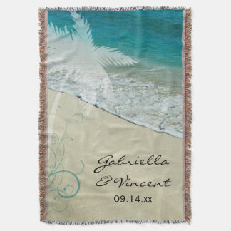 Manta Tejida Boda tropical de playa Keepsake