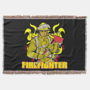 Manta Tejida Bombero de trabajo