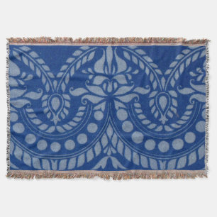 Manta Tejida bonita decoración azul victoriana