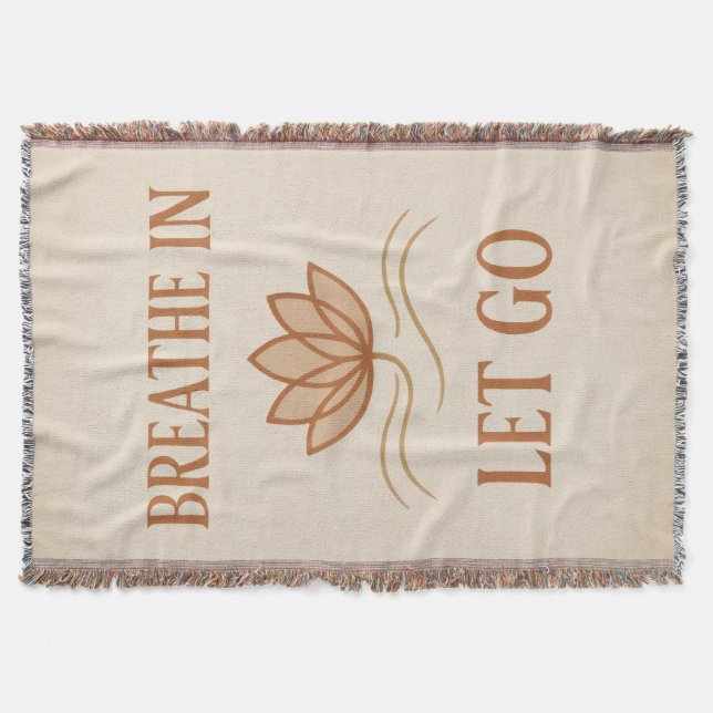 Manta tejida Breathe In Let Go (Anverso)