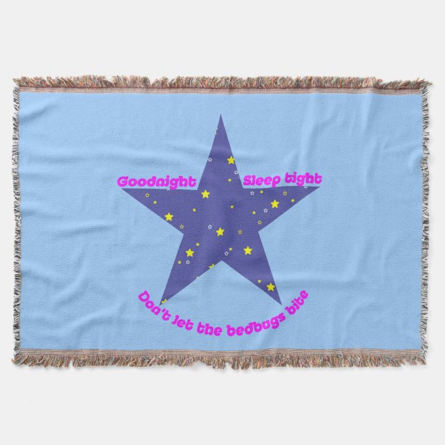 Manta Tejida Buenas noches duermen Estrella estrecha (Anverso)