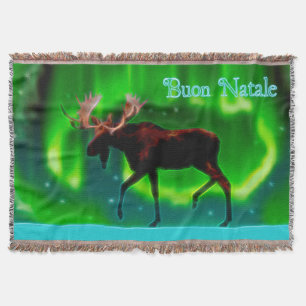 Manta Tejida Buon Natale - Moose de las luces del norte