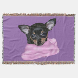 Manta Tejida Cachorro Chihuahua Negro y Café
