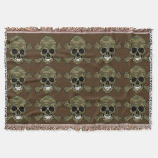 Manta Tejida Calavera De Camuflaje Y Masa De Los Huesos